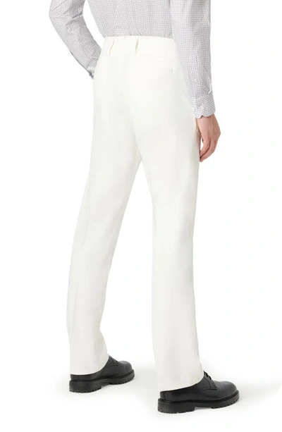 Shop Bugatchi Flat Front Stretch Chinos In Chalk