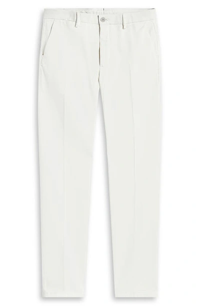 Shop Bugatchi Flat Front Stretch Chinos In Chalk