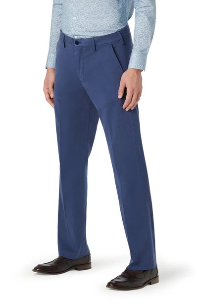 Shop Bugatchi Flat Front Stretch Chinos In Navy