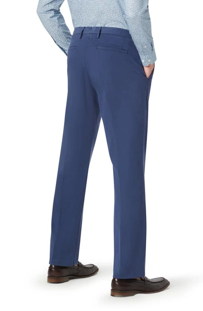 Shop Bugatchi Flat Front Stretch Chinos In Navy