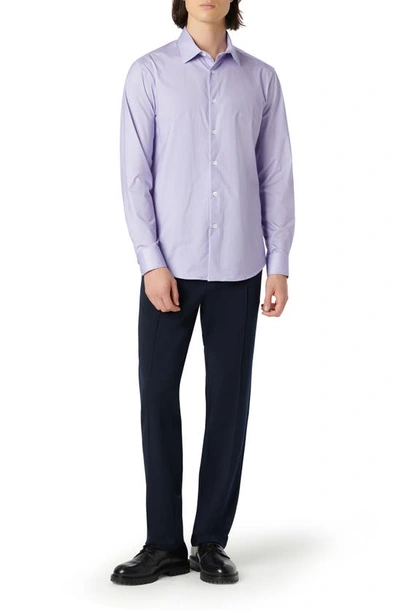 Shop Bugatchi James Ooohcotton® Pin Dot Print Button-up Shirt In Lilac