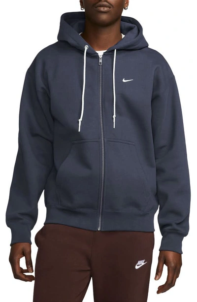 Nike Solo Swoosh Zip Hoodie In Thunder Blue/ White