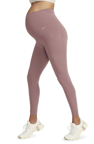 Shop Nike Zenvy Dri-fit High Waist 7/8 Maternity Leggings In Smokey Mauve