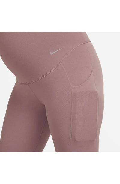 Shop Nike Zenvy Dri-fit High Waist 7/8 Maternity Leggings In Smokey Mauve