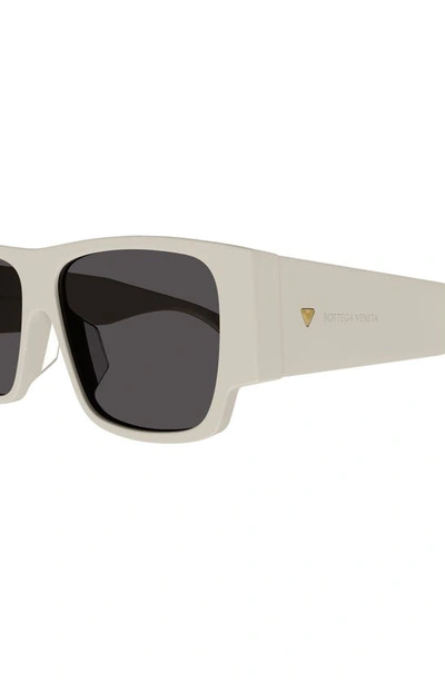 Shop Bottega Veneta 57mm Square Sunglasses In White
