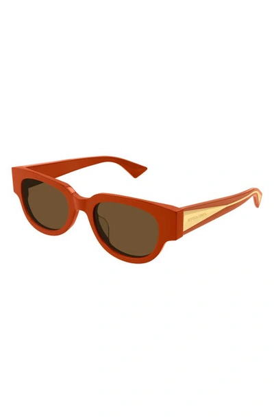 Shop Bottega Veneta 52mm Cat Eye Sunglasses In Orange