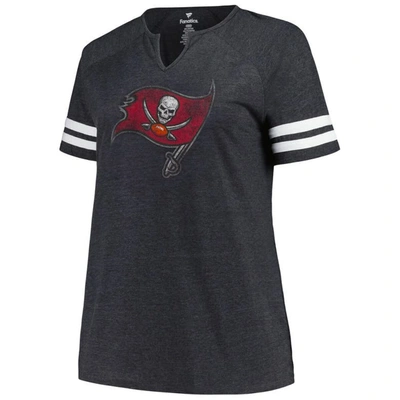 Shop Fanatics Branded Charcoal Tampa Bay Buccaneers Plus Size Raglan Notch Neck T-shirt