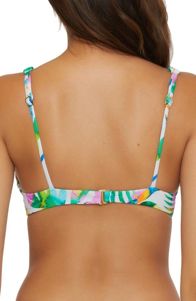 Shop Becca Isla Verde Seersucker Underwire Bikini Top In White Multi