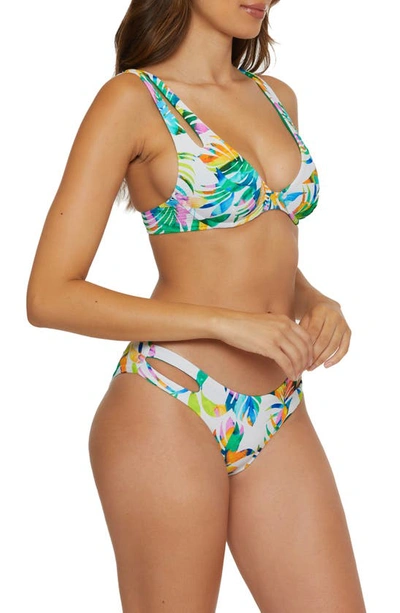 Shop Becca Isla Verde Seersucker Underwire Bikini Top In White Multi