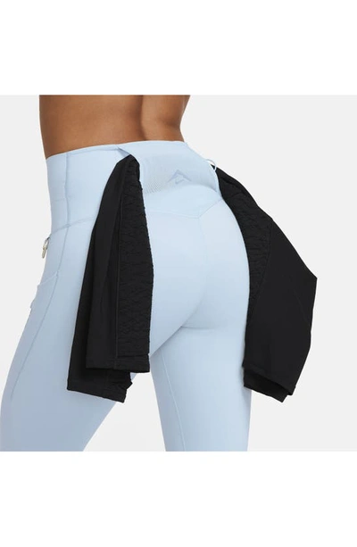 Shop Nike Go Trail High Waist Pocket Leggings With Detachable Pack In Light Armory Blue/khaki