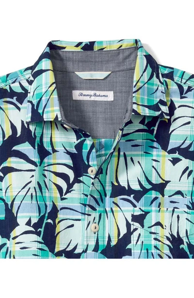 Shop Tommy Bahama Plaid Over Paradise Short Sleeve Cotton Button-up Shirt In Coastline
