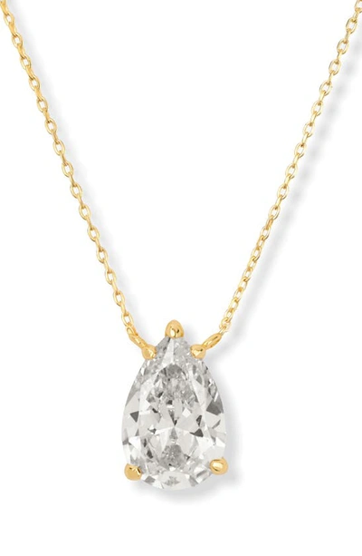 Shop Melinda Maria Are You Jealous Pendant Necklace In Gold/ White Diamonette
