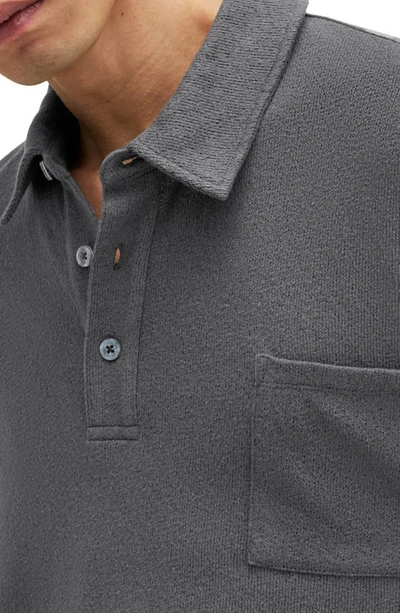 Shop Allsaints Eris Oversize Long Sleeve Pocket Polo In Washed Black