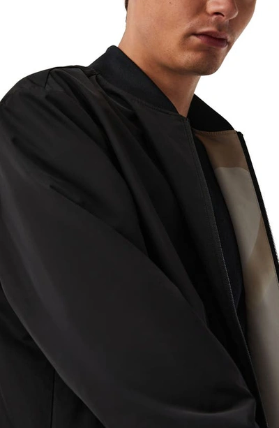 Shop Alphatauri Omigo Water & Wind Resistant Reversible Bomber Jacket In Black Tan