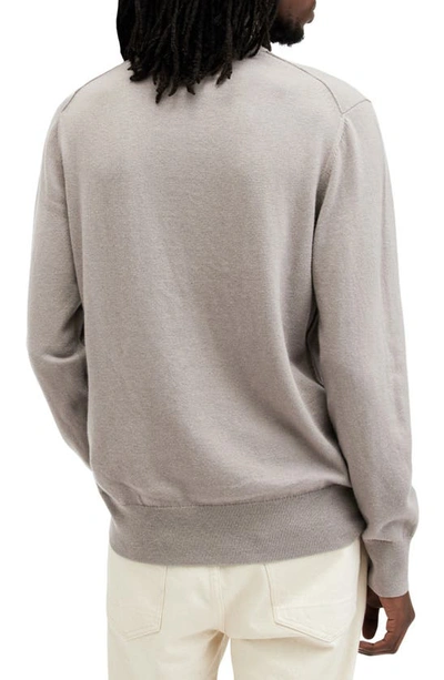 Shop Allsaints Kilburn Half Zip Wool Blend Pullover In Cool Grey
