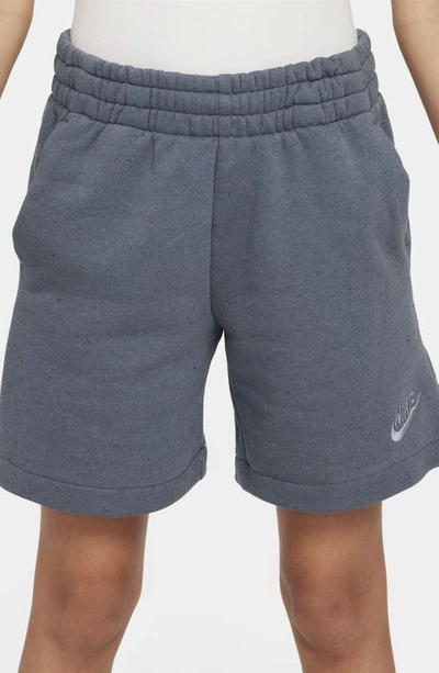 Shop Nike Kids' Icon Fleece Shorts In Light Carbon/ Ashen Slate