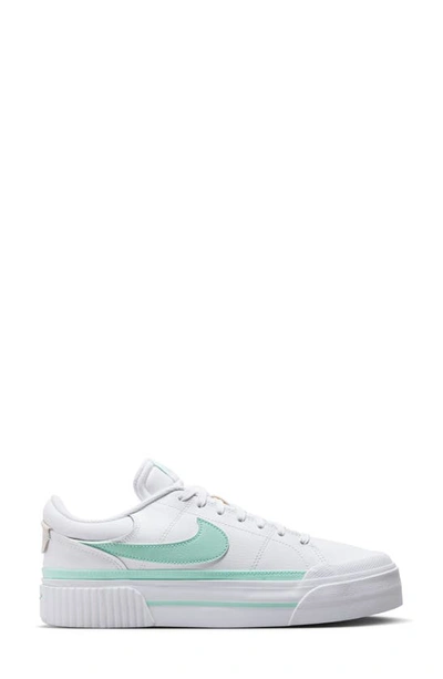 Shop Nike Court Legacy Lift Sneaker In White/ Mint/ Green