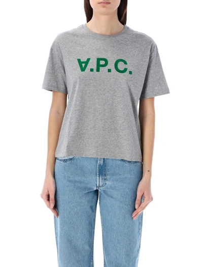 Shop Apc A.p.c. Ana T-shirt In Heathered Light Grey