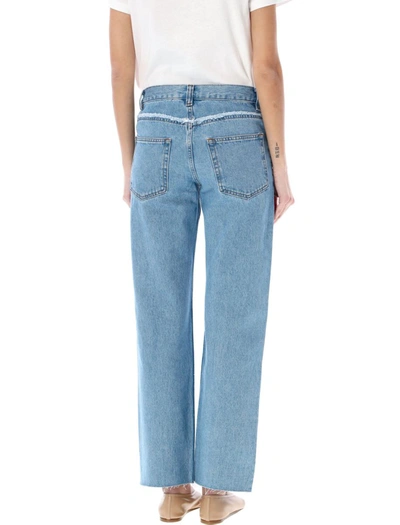 Shop Apc A.p.c. Relaxed Raw Edge Jeans In Blue