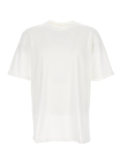 Shop Jil Sander Double T-shirt Cotone E Rete Stretch In White