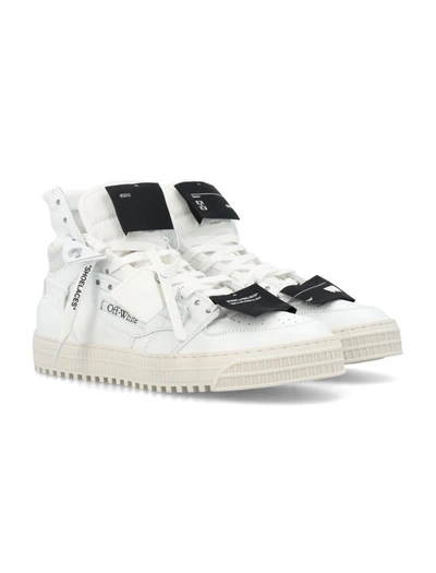 Shop Off-white 3.0 Off Court Leather Hi-top In White Black