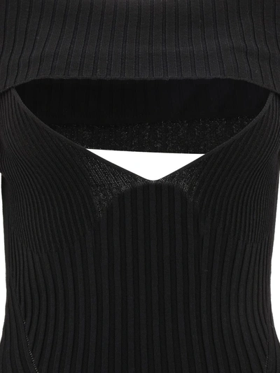 Shop Andreädamo Andreādamo Ribbed Snug Dress In Black