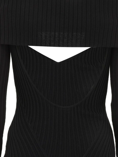 Shop Andreädamo Andreādamo Ribbed Snug Dress In Black