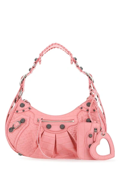 Shop Balenciaga Le Cagole Small Shoulder  Bags In Pink & Purple