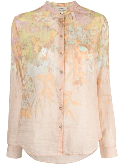 Shop Forte Forte Forte_forte Printed Cotton And Silk Blend Shirt In Beige