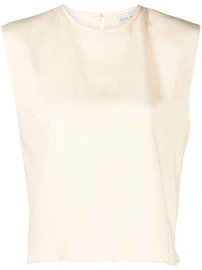 Shop Forte Forte Forte_forte Stretch Crepe Cady Boxy Top In Beige