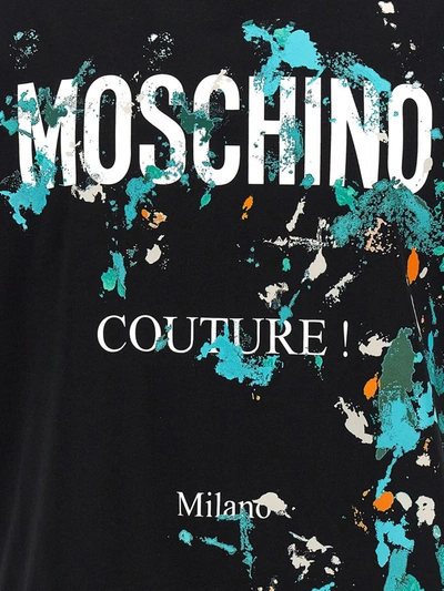 Shop Moschino Printed T-shirt In Black