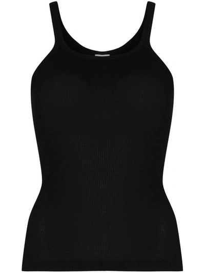 Shop Re/done Ribbed Tank Top In Black