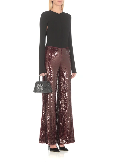 Shop Rotate Birger Christensen Rotate Trousers Bordeaux In Wine