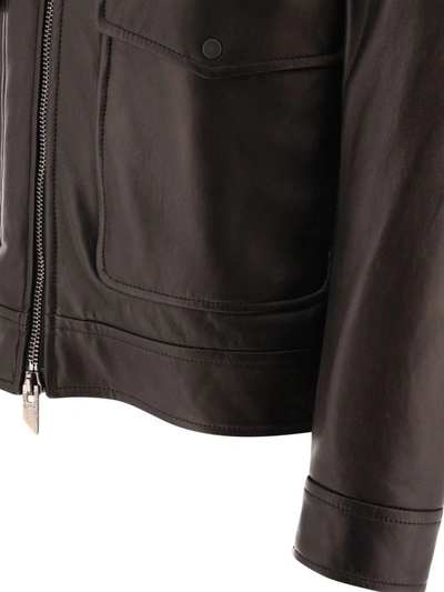 Shop Salvatore Santoro Leather Biker Jacket In Black