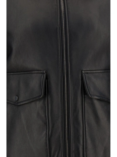 Shop Salvatore Santoro Leather Biker Jacket In Black