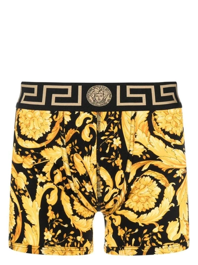 Shop Versace Boxer Baroque In Gold