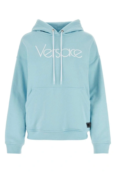 Shop Versace Sweatshirts In Clear Blue