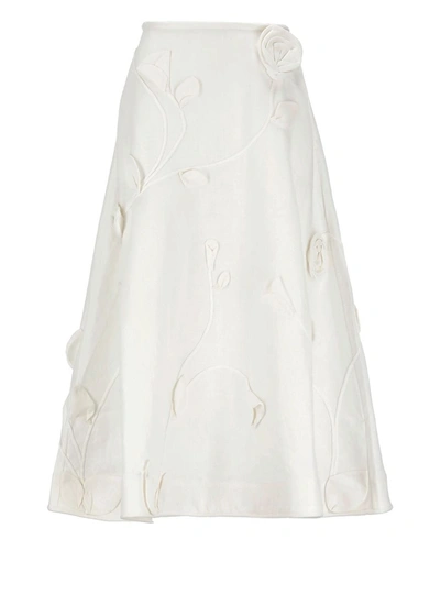 Shop Zimmermann 'matchmaker Rose Flare' Skirt In White