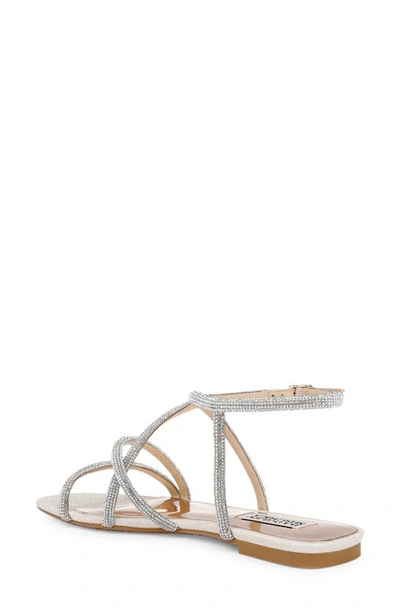 Badgley Mischka Lola Metallic Pearly Ankle-strap Sandals In Gold