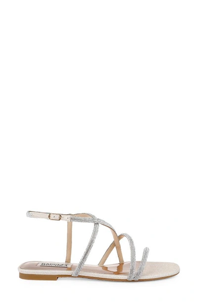 Badgley Mischka Lola Metallic Pearly Ankle-strap Sandals In Gold