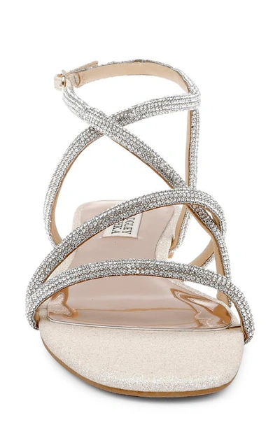 Badgley Mischka Lola Metallic Pearly Ankle-strap Sandals In Gold