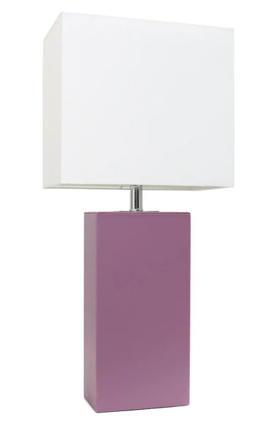Shop Lalia Home Lexington Faux Leather Table Lamp In Purple