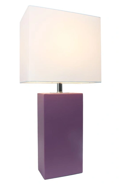 Shop Lalia Home Lexington Faux Leather Table Lamp In Purple