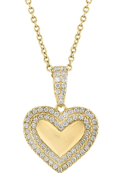 Shop Effy 14k Yellow Gold Diamond Heart Pendant Necklace In Gold/ Diamond