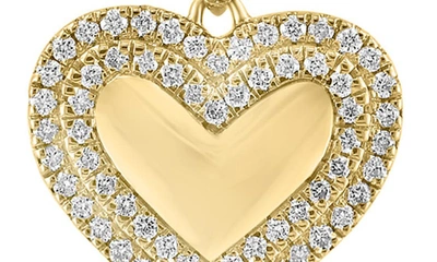 Shop Effy 14k Yellow Gold Diamond Heart Pendant Necklace In Gold/ Diamond