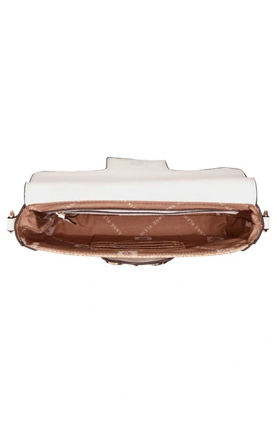 Shop Anne Klein Flap Shoulder Bag In Anne White/ Natural