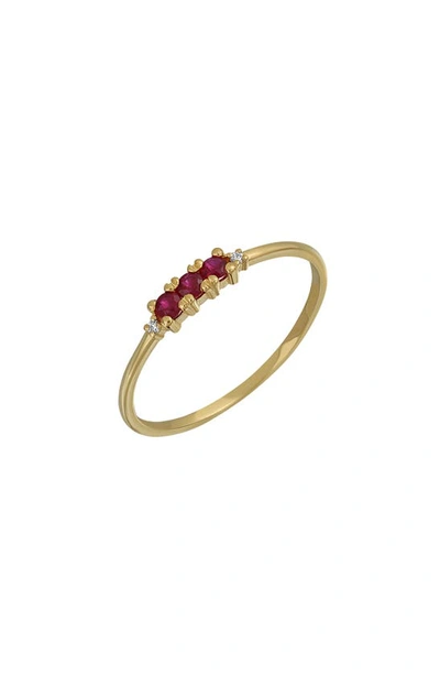 Shop Bony Levy El Mar 18k Gold Diamond & Ruby Stacking Ring In 18k Yellow Gold