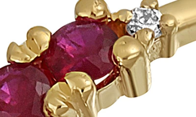 Shop Bony Levy El Mar 18k Gold Diamond & Ruby Stacking Ring In 18k Yellow Gold