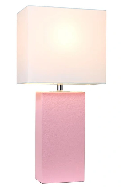 Shop Lalia Home Lexington Faux Leather Table Lamp In Pink