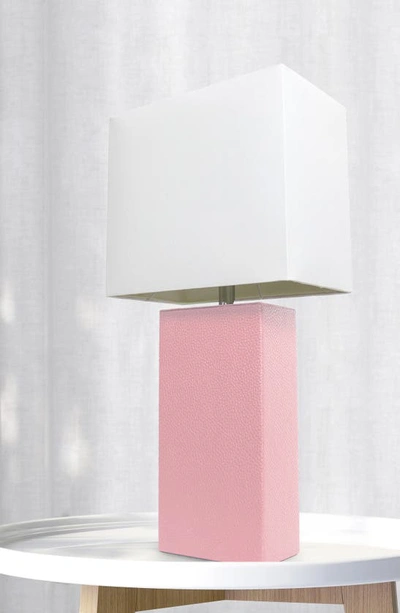 Shop Lalia Home Lexington Faux Leather Table Lamp In Pink